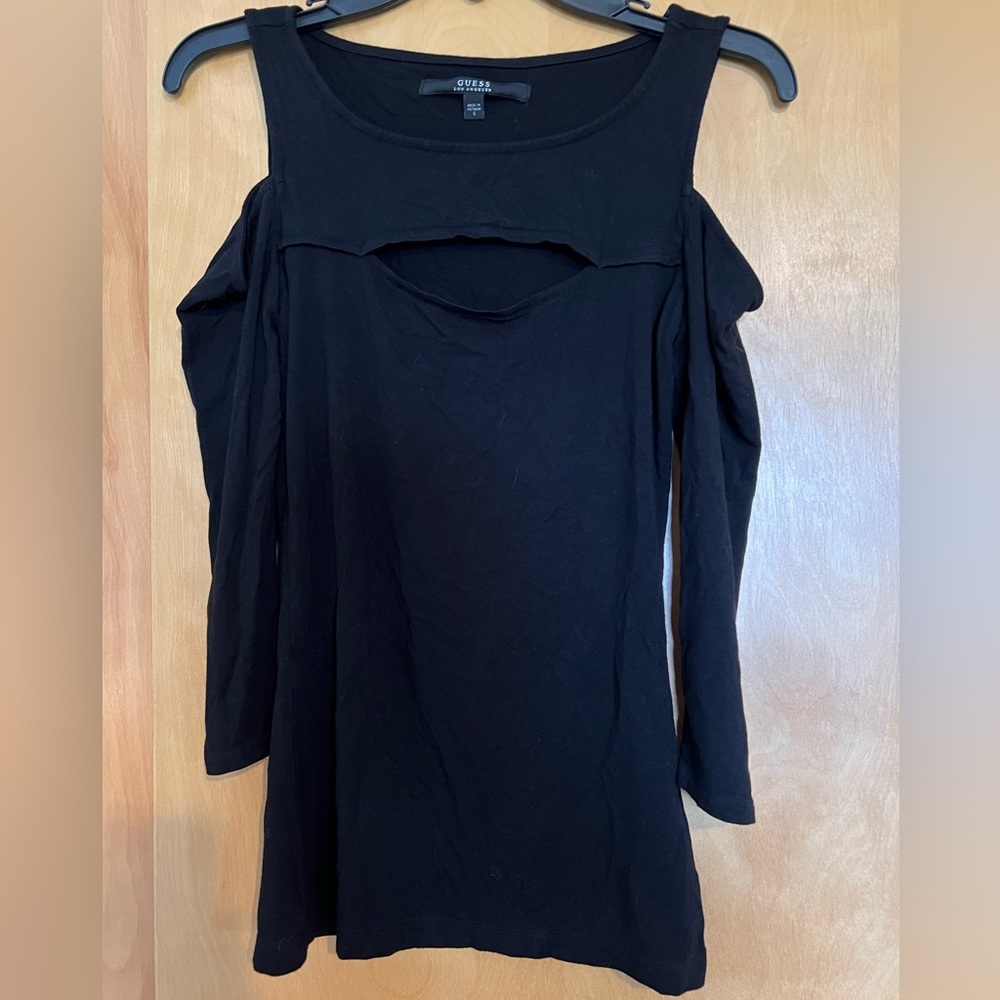 Guess cold shoulder top with front cutout
